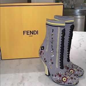 BRAND NEW FENDI Floral Sock bootie